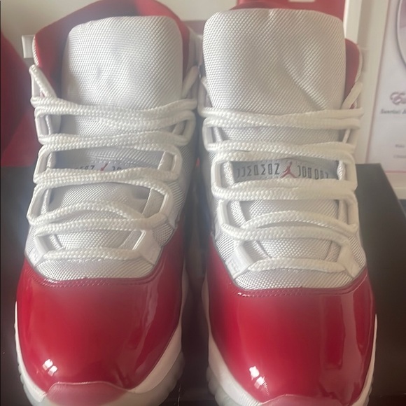 Men’s Red and White Sneakers - Picture 6 of 17